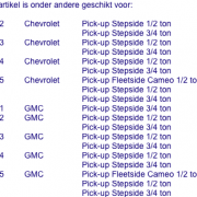 Geschikt voor Chevrolet en CMG Geschikt voor Chevrolet en CMG
